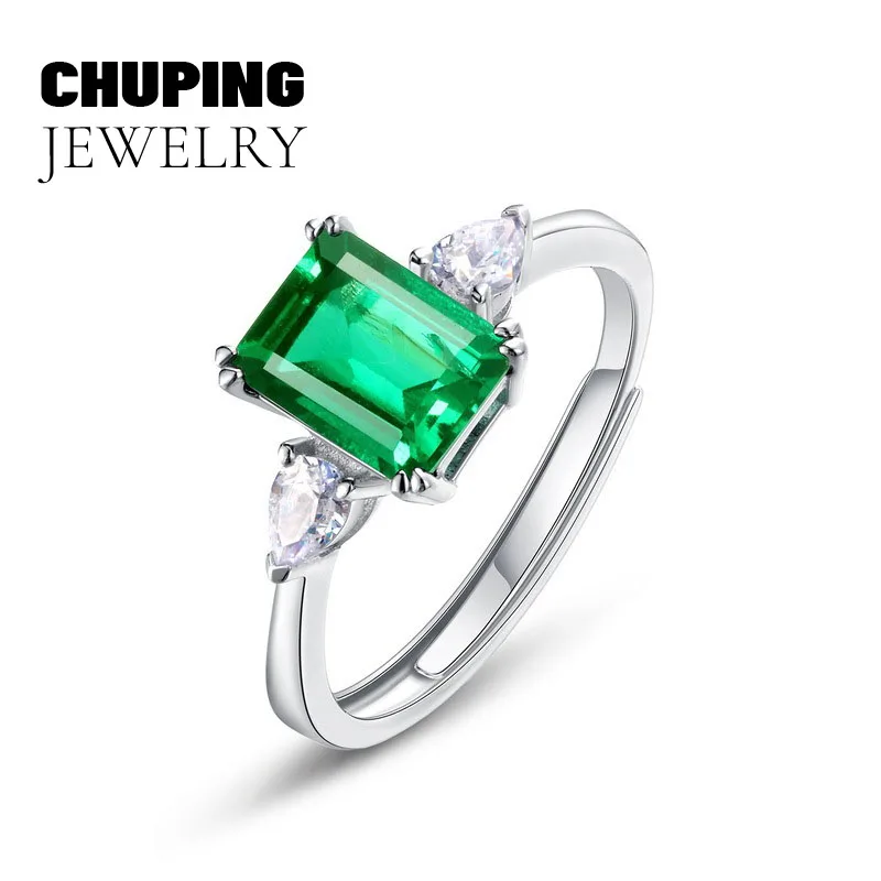 

Chu Ping Fine Jewelry Lab Grown Colored Gemstones Octagonal Cut 6*8mm S925 Ring for Birthday or Surprise Gift Sparking&Shining