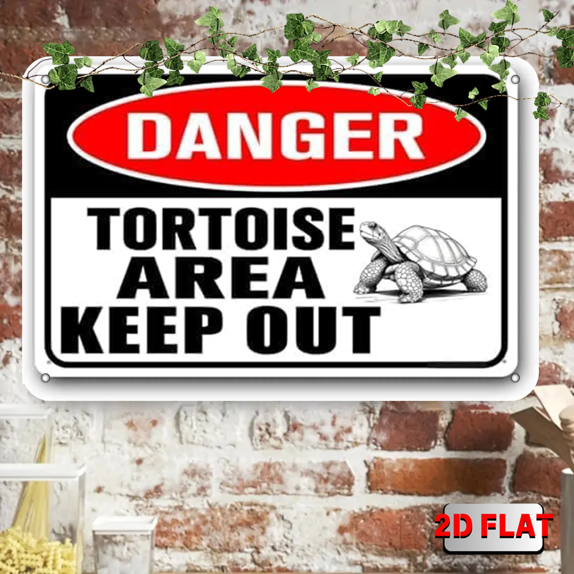 2D Flat - 1pc 2D Flat Decorative Plaque And Signs (20.32 cm by 30.48 cm, 20 by 30 Centimeters) Featuring a Tortoise with a 'Keep