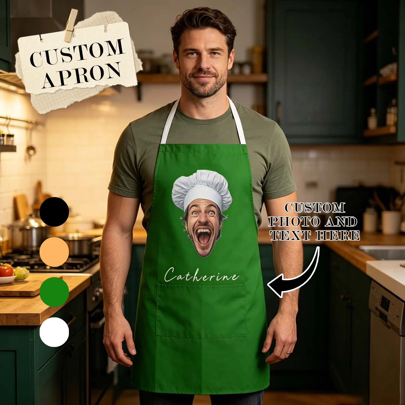Customized apron Customized photo text Personalized cleaning tools Polyester waterproof creative gifts