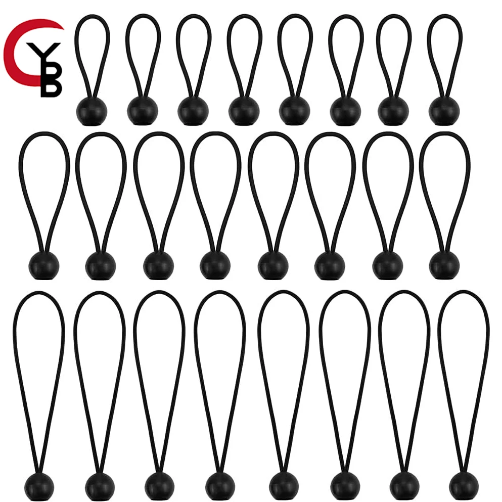 

24 Pcs Ball Bungee 4,6,9 Inch Heavy Duty Tarp Cords Elastic String 4mm & Canopy Shock Cords for Camping,Tents,Cargo,Holding Wire
