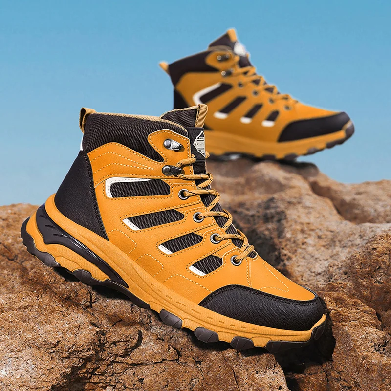 New Arrival Mens Hiking Shoes Breathable Lace Up Trekking Male Cushioning Outdoor Climbing Tourism Sneakers for Men