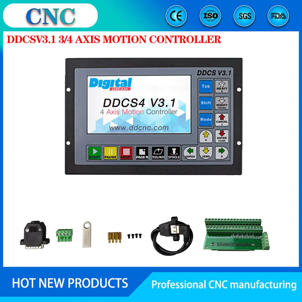 The new cnc kit DDCSV3.1/4.1 independent motion controller offline controller supports 3 axis4 axis USB CNC controller interface