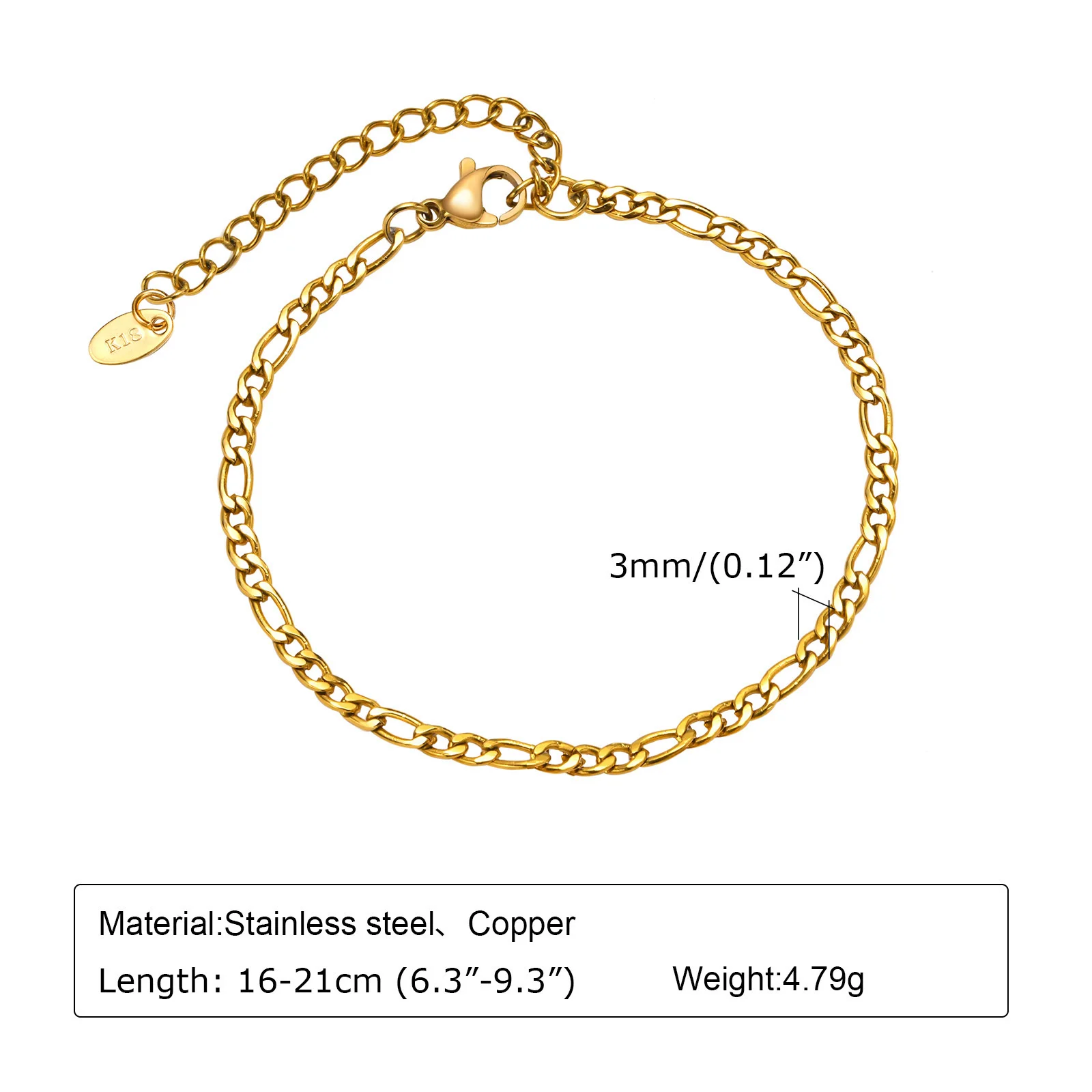 Damen-Büroklammer-Kettenarmband, verstellbares Kettenarmband aus 18 Karat vergoldetem Edelstahl, klobiger, stapelbarer, geschichteter Schmuck