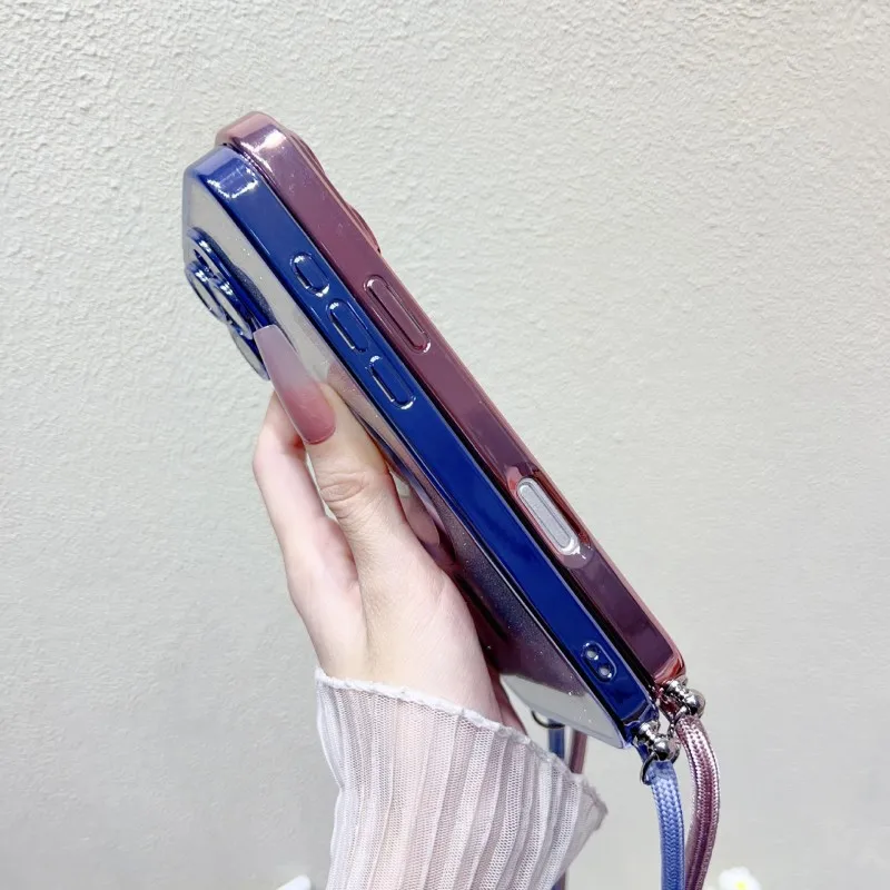 Magnetische Schutzhülle mit Trageriemen für Samsung S25 Ultra Galaxy S24 FE S21 S26 S22 S23 Plus A56 Kabellose Glitzer-Beschichtung Crossbody Lanyard Cover – Detail 12