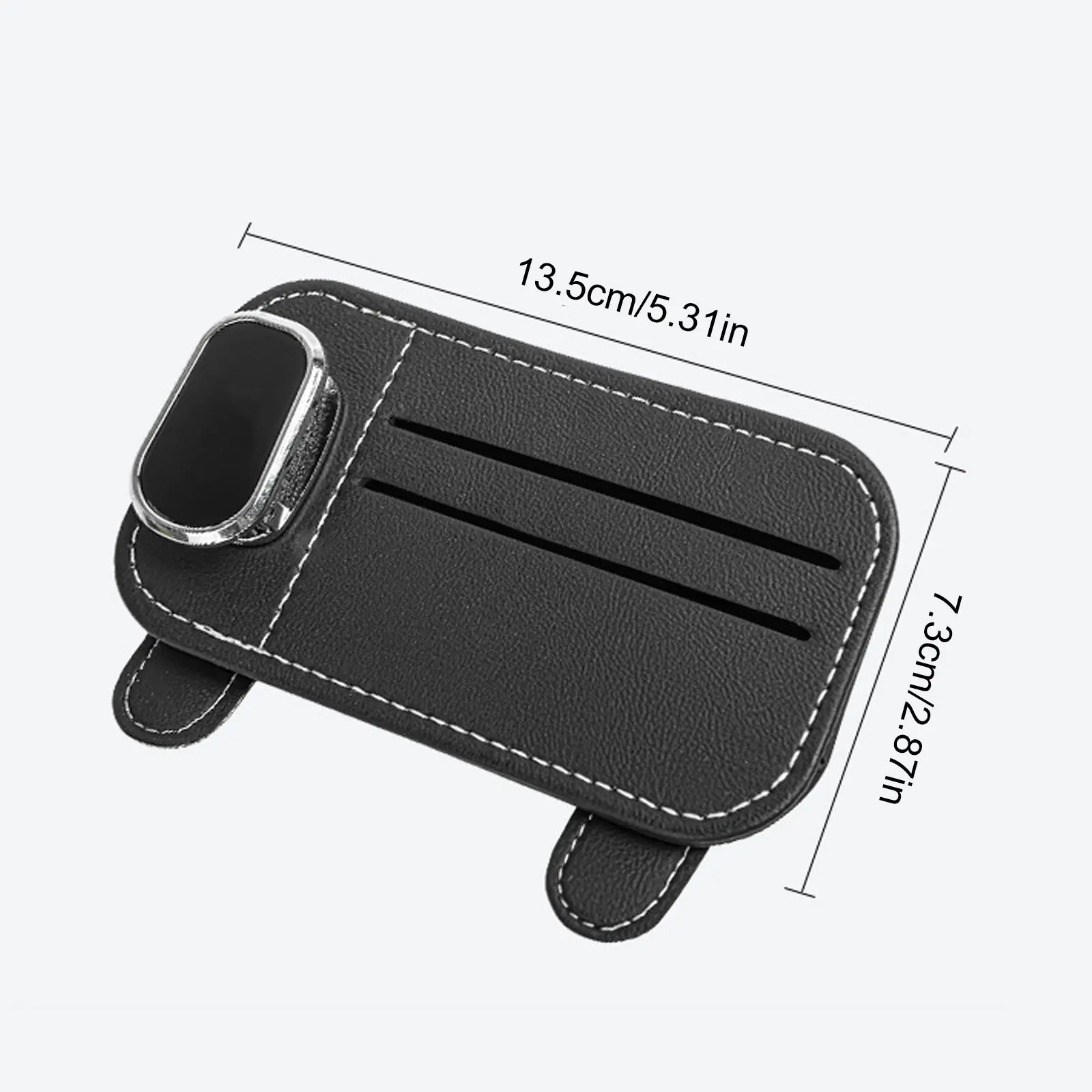 5 Colors Car Visor Holder Sunglass Holder Glasses Case For Car Sun Visor Leather Eyeglass Holder With Slot Cars Cards Sunglasses