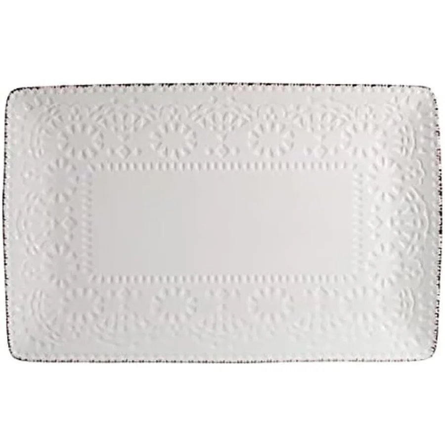 

Chateau Serve Platter 14.25 Inch Blue and White Cream Design Ideal for Dining Tables Serving Appetizers Desserts and Buffets in