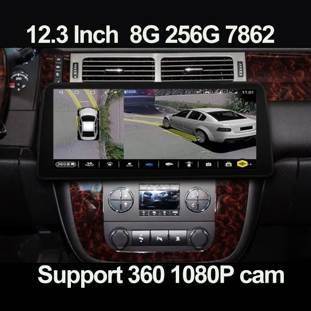 

Автомобильный мультимедийный плеер, 12,3 дюймов, Android для GMC Sierra Yukon Chevrolet Tahoe Suburban 2007-2013, GPS-навигация, головное устройство Carplay