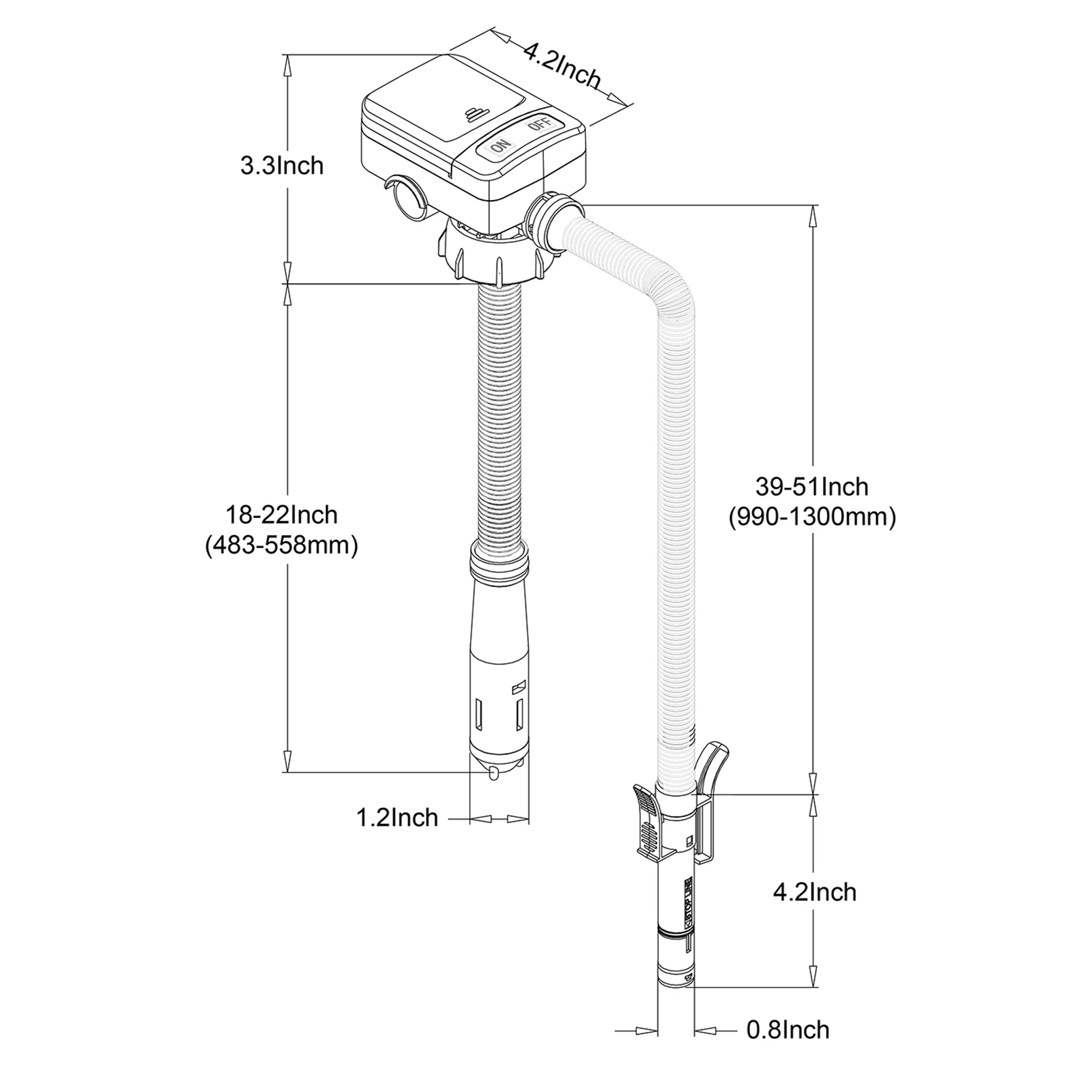 Auto Nozzle series Battery Powered Fuel Transfer Pump Powered Tool,Adapter Fits All Size Cans, Extra Long Hose Handheld