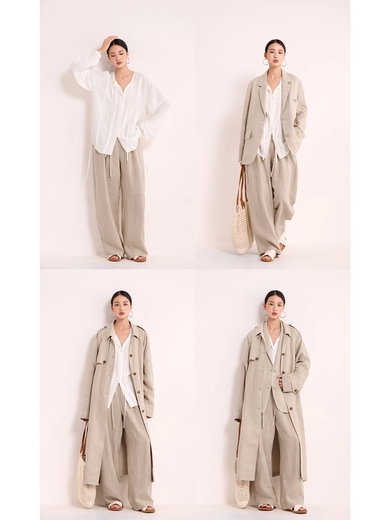 

White Long Sve Women's irt Loose Fit with Sa Commute Sle Дышащий тонкий материал Nine Points Sve round Ne