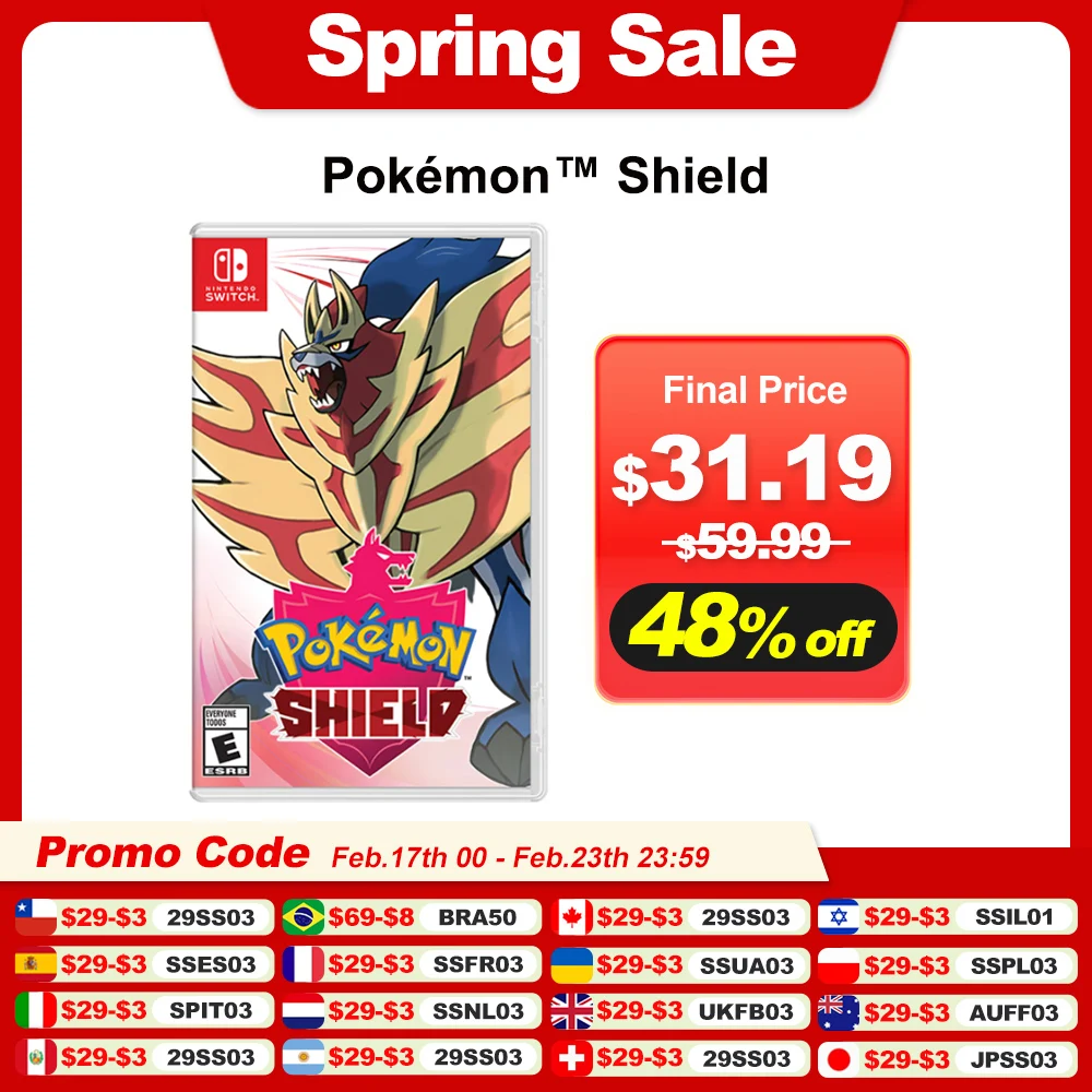 Offerte di giochi Pokemon Shield Nintendo Switch Scheda di gioco fisica originale ufficiale al 100%