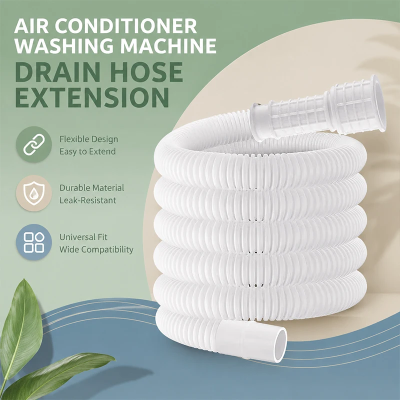 Corrugated Flexible Water Hose Extension Pipe for Faucet Washing Machine Inlet AC Drain Balcony Cleaning Rinse Tube