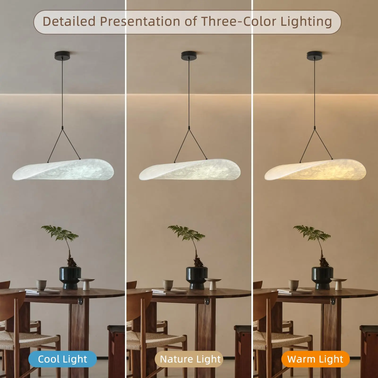 Silk Pendant Light - Adjustable Height Modern in Wabi-Sabi Aesthetics Cloud Design for Dining Room, Study