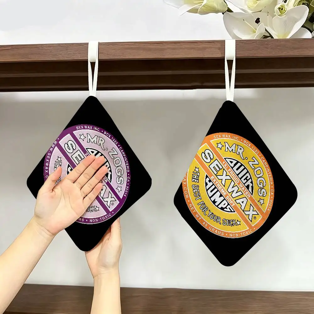 Mr Zogs Surfing Sex Wax Polyester Cotton Hand Wiping Towel, Hanging Design, Durable for Household Restaurant Toilet Use