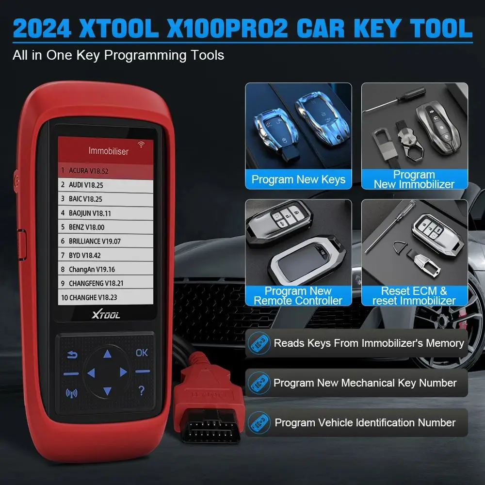 Xtool X100 Pro2 Czytnik kodów samochodowych Skaner Auto Key ECU Programmer OBD2 Korekta X100 Pro 2 PRO3 OBD 2 OBD2 Samochodowe narzędzie