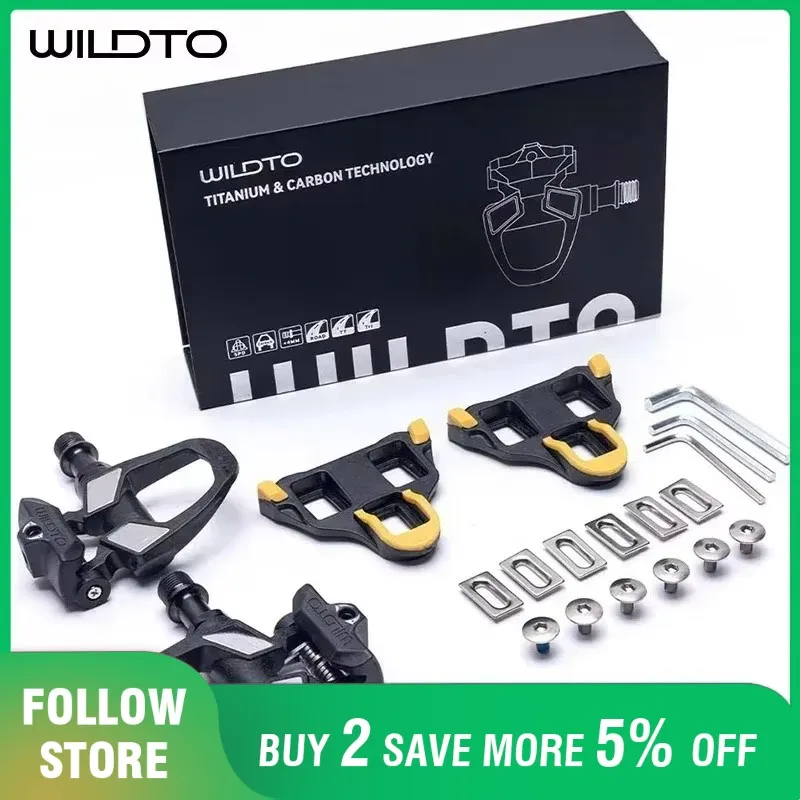 

WILDTO педаль для шоссейного велосипеда из углеродного нейлона, велосипедная фиксирующая педаль, велосипедная титановая/стальная педаль для системы SPD SL с фиксирующей пластиной