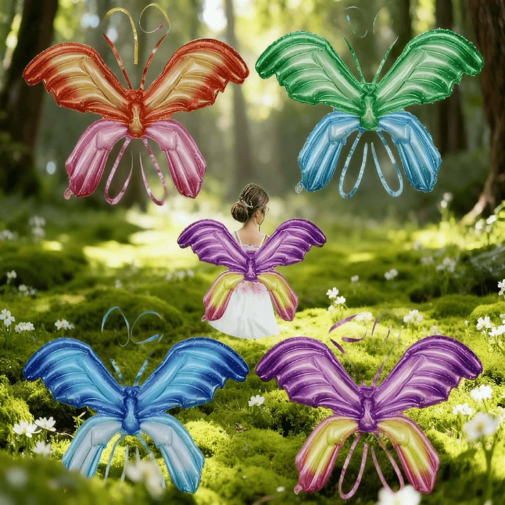 

Colorful Butterfly Wings Balloons for Happy Birthday Party Outdoor Indoor Decoration Foil Helium Balloon for Children Adult Wear