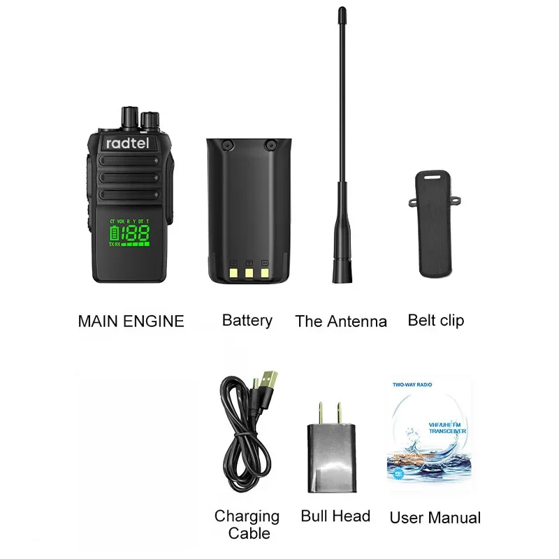 Radtel RT-493 10w IP67 Waterproof UHF 400-470Mhz Business Two Way Radio 199Ch Fast Copy Frequency Walkie Talkie usb-c Hiking