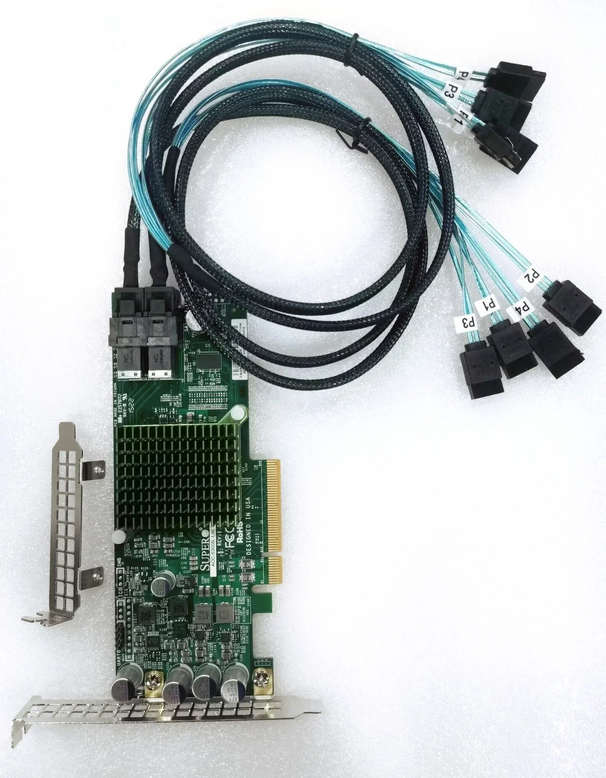 Supermicro AOC-S3008L-L8E LSI 9300-8i 12Gbps SAS HBA IT mode ZFS FreeNAS unRAID+8643 Cable*2
