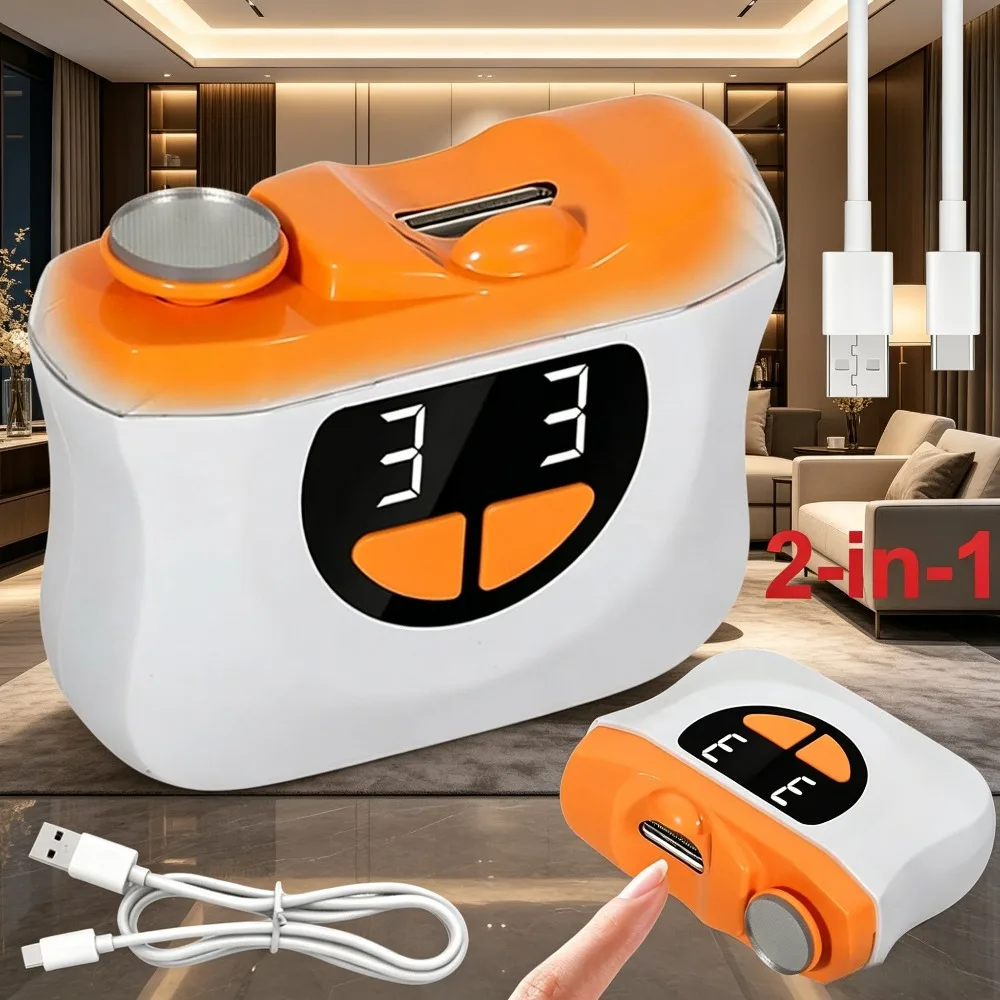 Coupe-ongles électrique automatique, coupe-ongles électriques, coupe-ongles électrique automatique 2 en 1 avec lime à ongles et lumière LED - 3 vitesses pour bébés, enfants, adultes, personnes âgées