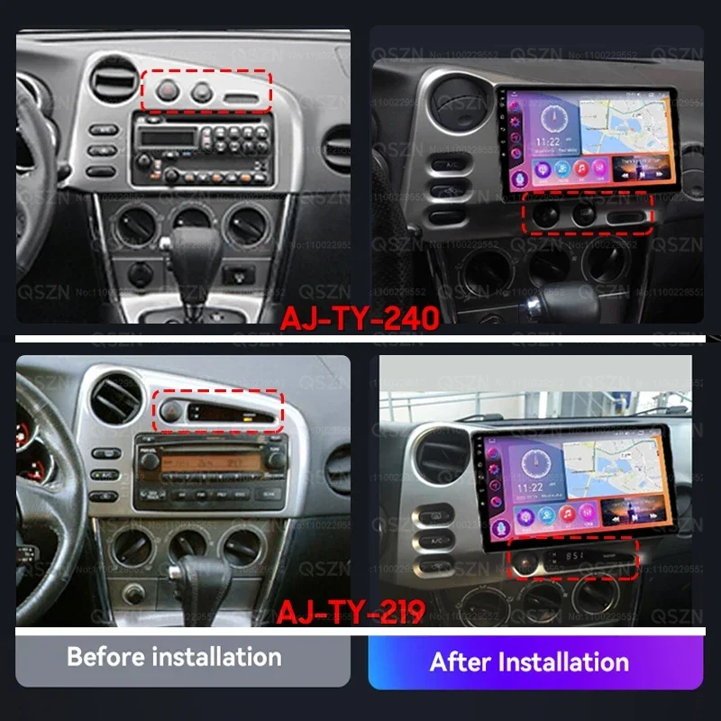 MAMSM Car Radio For PONTIAC Vibe 2003 2004 For Toyota Corolla Matrix E140 2003 - 2008 Android 13 Video Player 4G Carplay Auto