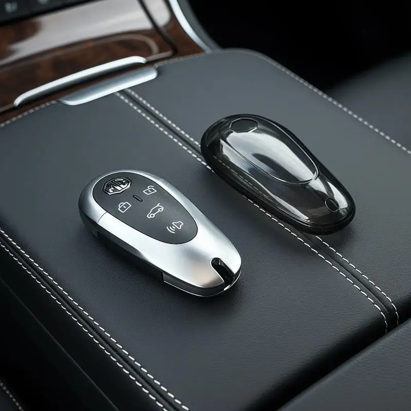 MG S5 EV TPU Car Key Cover Scratch Proof Shock Absorbent Custom Fit Key Shell for MG S5 EV Auto Modification Parts