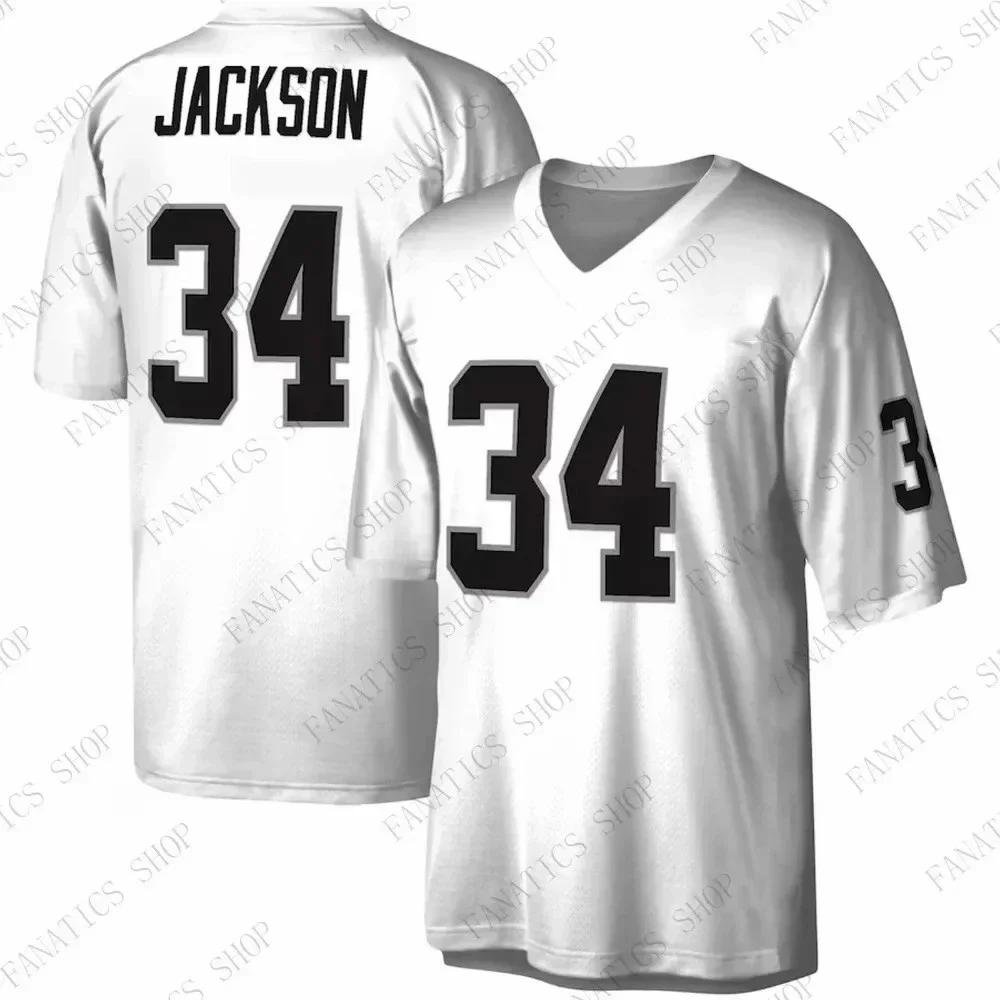 New Fashion 2024 Newest Arrival Summer Bo Jackson Raiders Player Rugby Jersey #34 Training Jersey Rugby Uniform for Adult&Kid