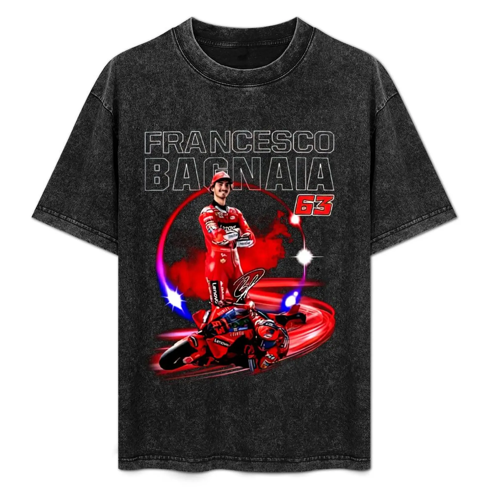 

Francesco Bagnaia Art T-Shirt Basic Solid Color Short Sleeve T-Shirt