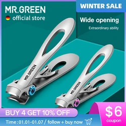 MR. VERDE-Aço Inoxidável Nail Clippers, Disponível em 2 Tamanhos, Manicure Fingernail Cutter, Grosso e Duro Toenail Scissors Tools