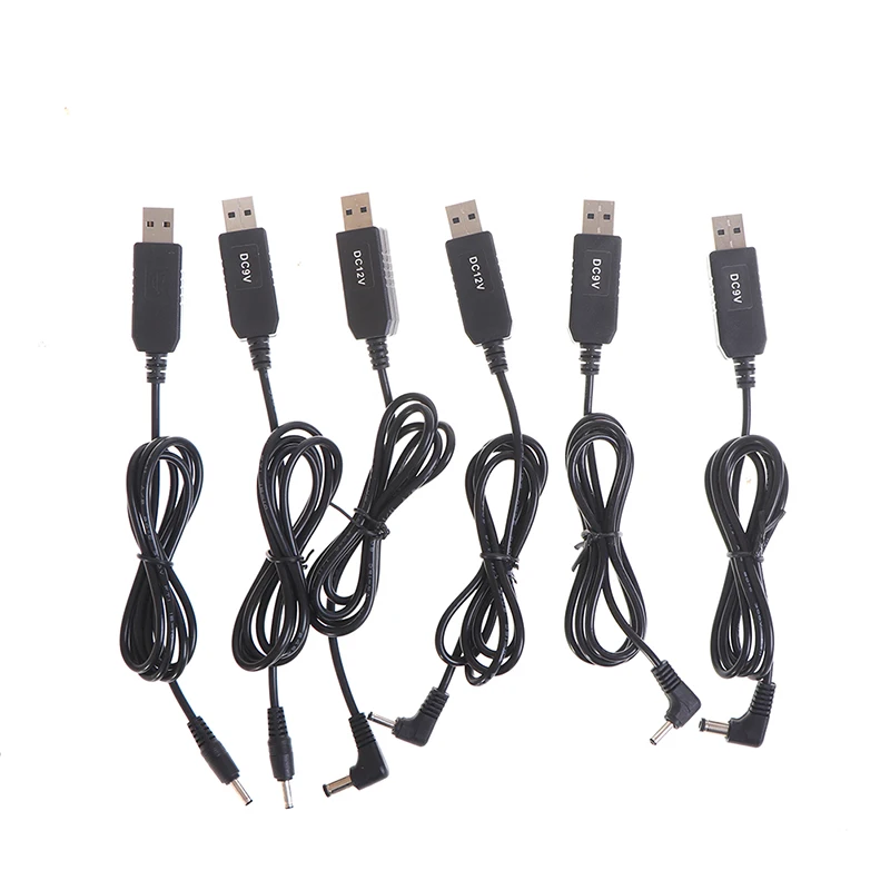USB Power Boost Line, DC 5V a 9V, 12V Step Up Cabo Adaptador, 3.5x1.35mm, 5.5x2.1mm
