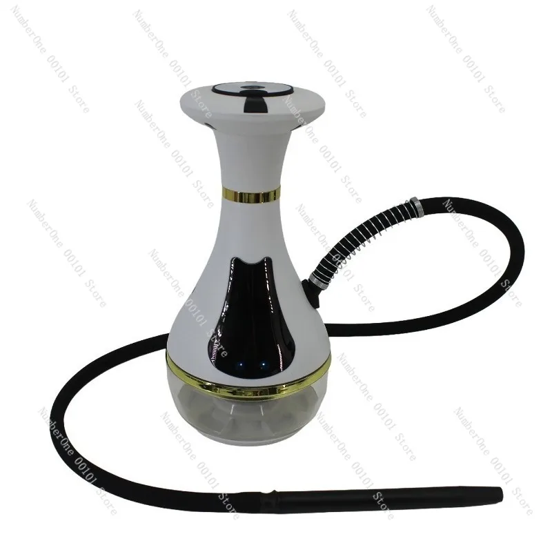 Portable Arab Electronic Hookah Jug LED Lamp Rechargeable Shisha Smoking Device Stylish Hookah Set for Bar Lounge