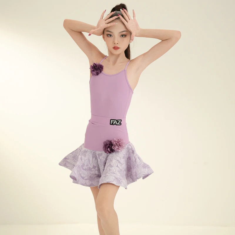 Lente en zomer nieuwe Latin-danskostuums, danskostuums voor kinderen en vrouwen, populaire grote rok en oefenpaksets