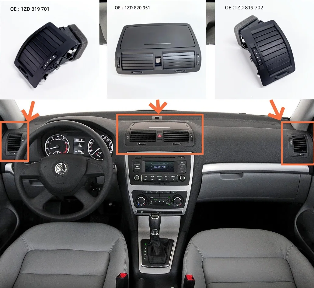 

For Skoda Octavia instrument panel air outlet, rear air outlet, air conditioning louver 1ZD819951