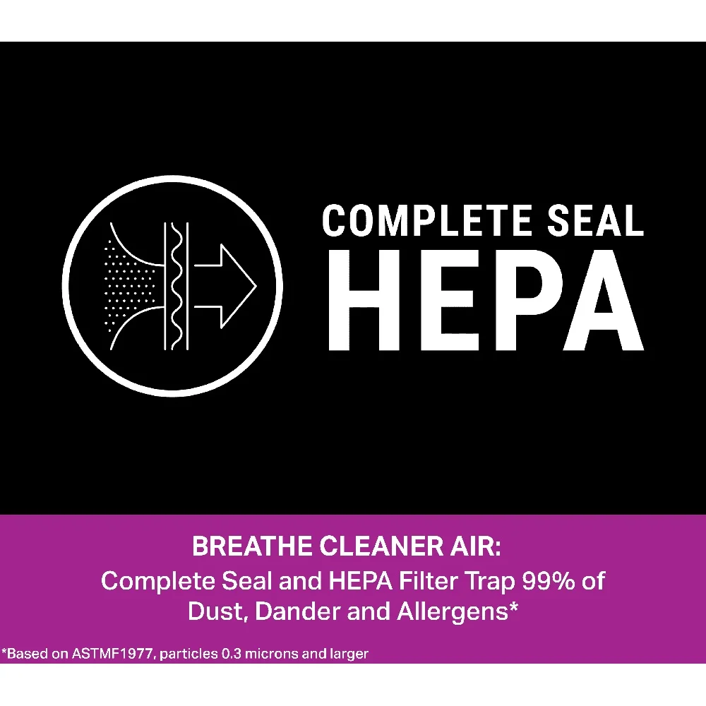 Powerful Upright Vacuum with WhirlWind Anti-Tangle Technology 1440W HEPA Filter Dual-Action Brush Roll Motorized Pet Tool Quiet