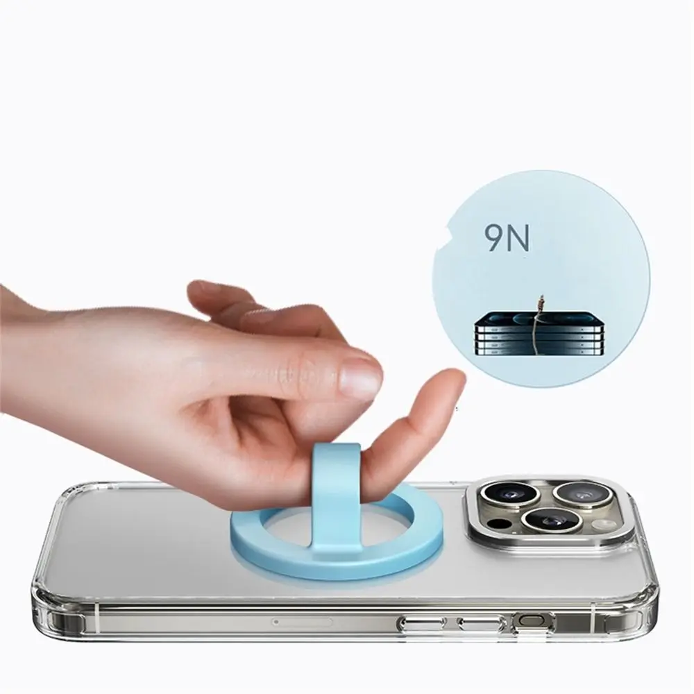 For Magsafe Magnetic Phone Back Grip Metal Plate Ring Strong Adsorption Finger Ring Holder Liquid Silicone Creative Phone Mount