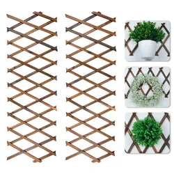 2Pcs/Set Garden Trellis Expanding Retractable Wooden Fence Plant Support Climbing Lattice Outdoor Decor Artificial Garden Fence