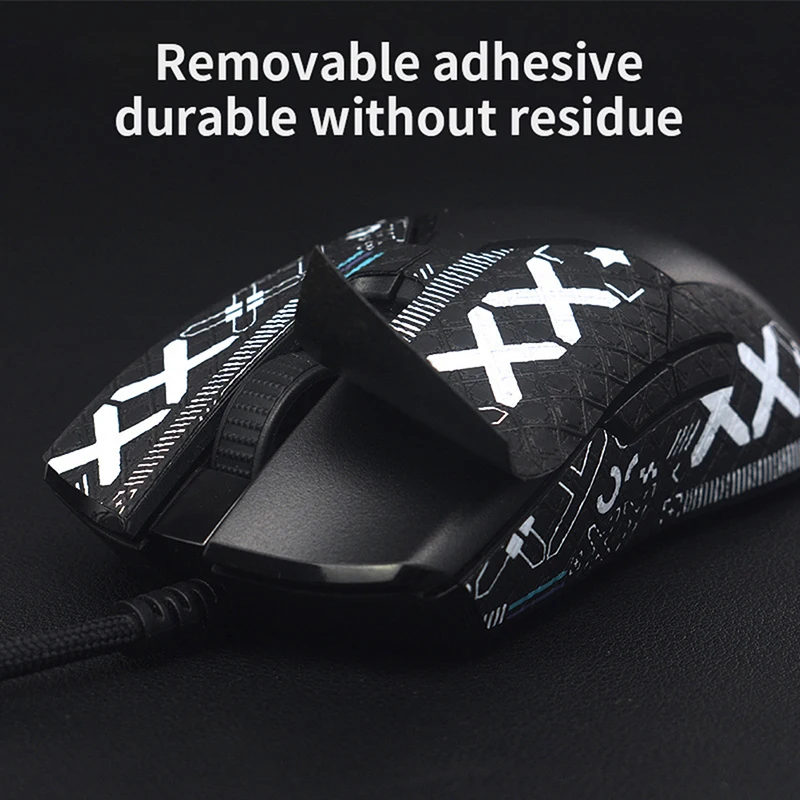 Fita adesiva artesanal para mouse, adesivo antiderrapante de pele de lagarto para logitech g502 hero pc gamer diy sem mouse