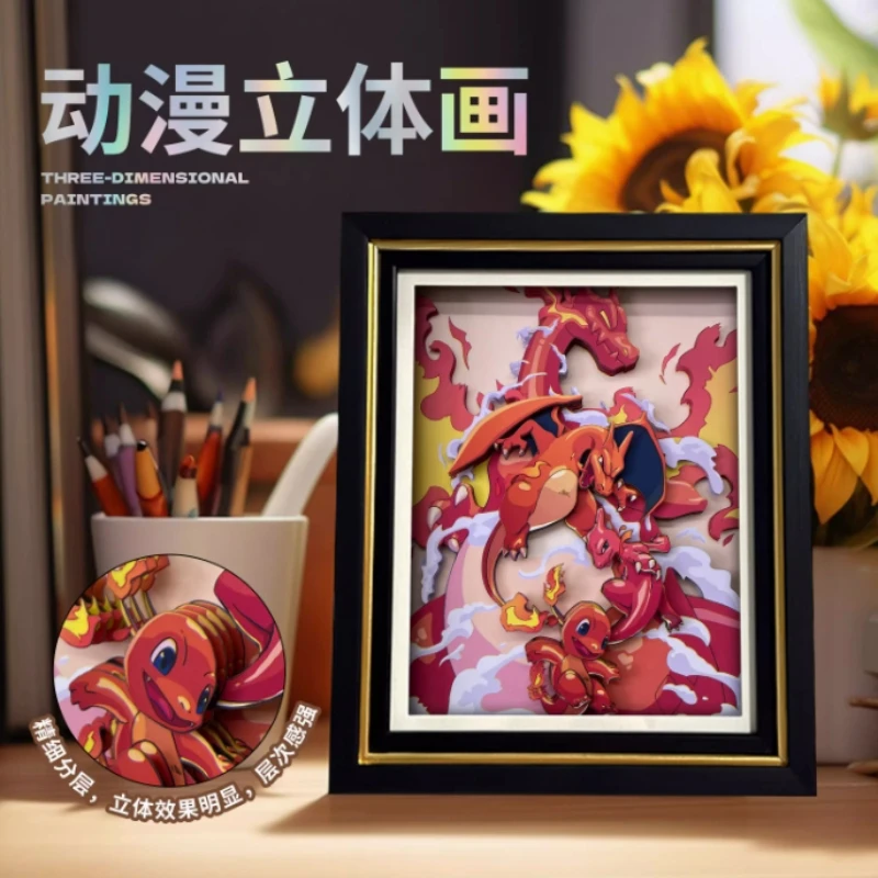 

Classic Anime Pokemon Gengar Charmander Hand-made 3D Animation Stereoscopic Painting Around Decoration with High Appearance Cool