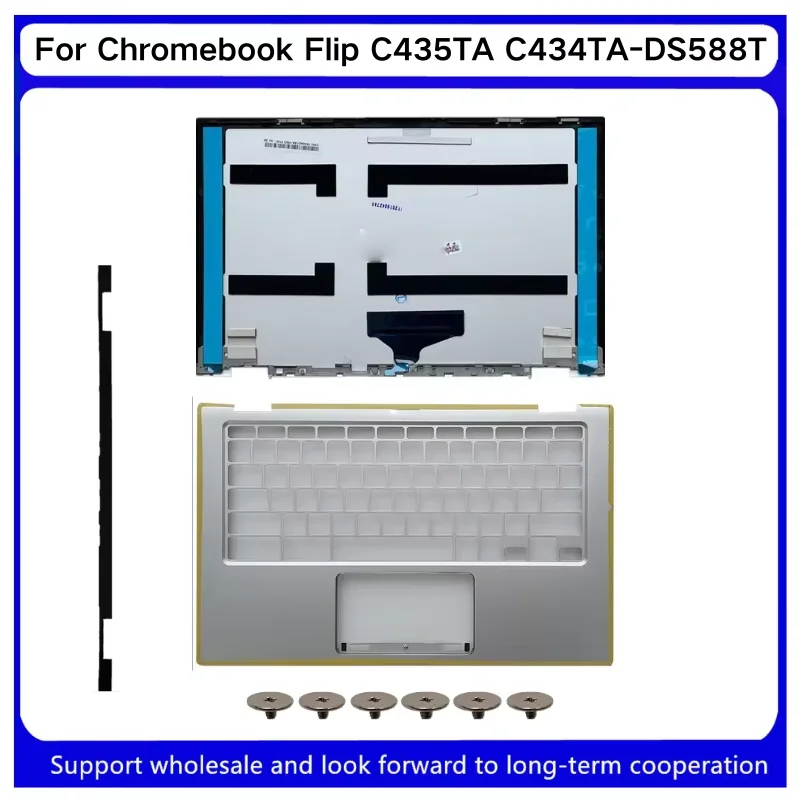 

New For Kailxuling Chromebook Flip C435TA C434TA-DS588T 13N1-TEA0421 LCD Back Cover/ A Shell /Upper Case Cover Palmrest Cover