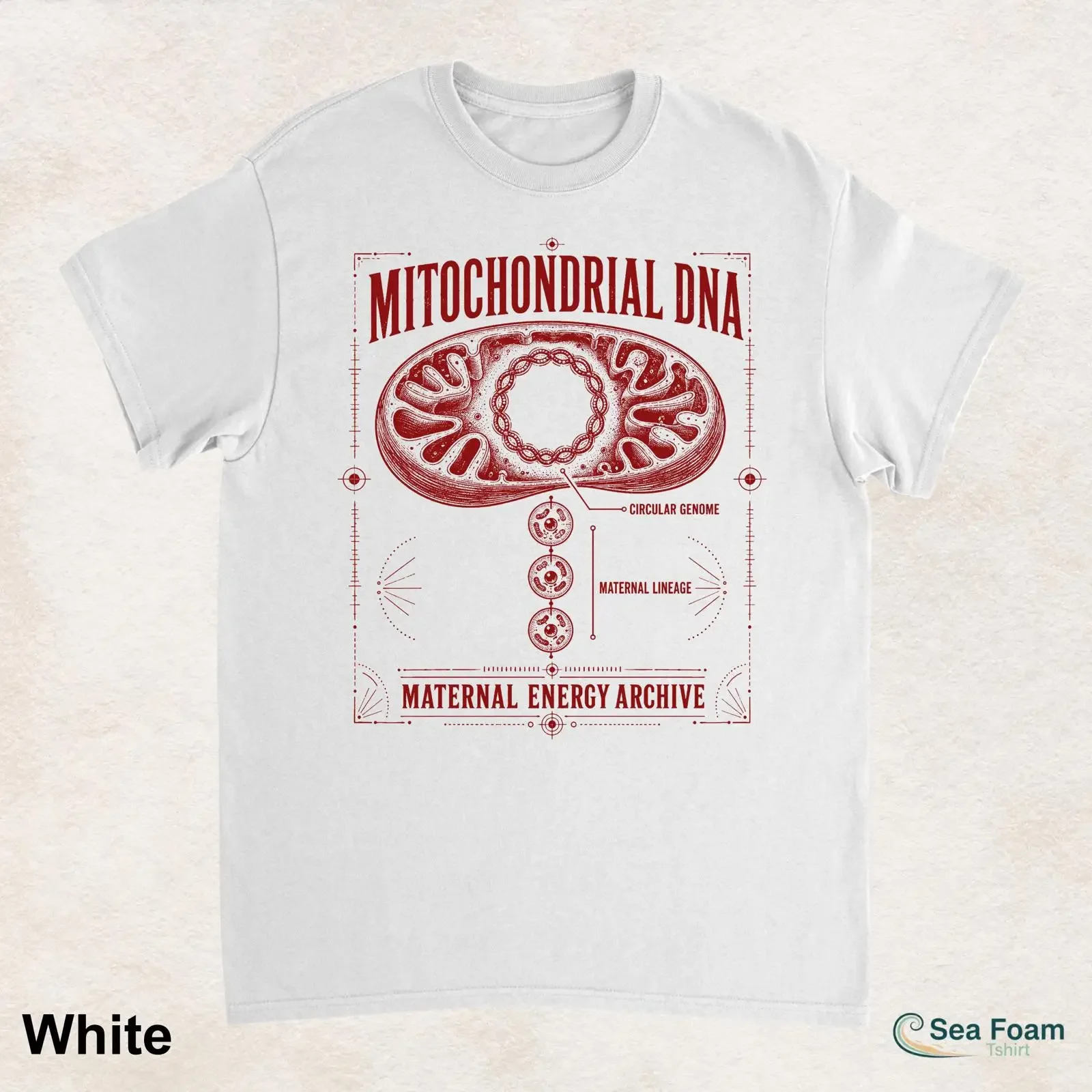 Mitochondrial DNA Maternal Energy Archive T Shirt Vintage Genetics Biology For Science Women Researchers vintage Washed