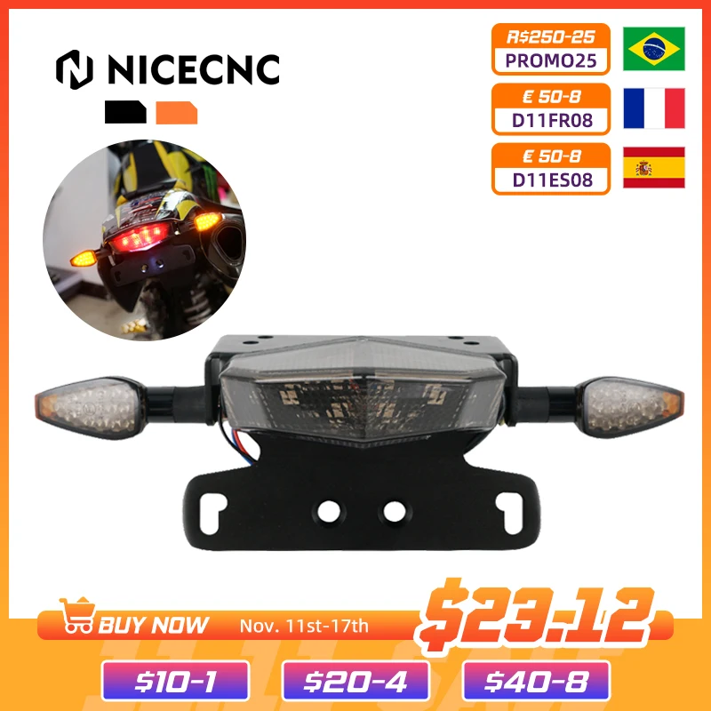 

NiceCNC For Suzuki DRZ400S 2000-2024 DRZ400SM 2005-2024 DR-Z 400S 400SM 400 S SM Tail Rear Brake LED Light Turning Signal Kit