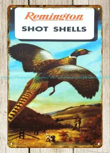 1949 REMINGTON Shot Shells ShotGun Rifle Pheasant Hunting metal tin sign