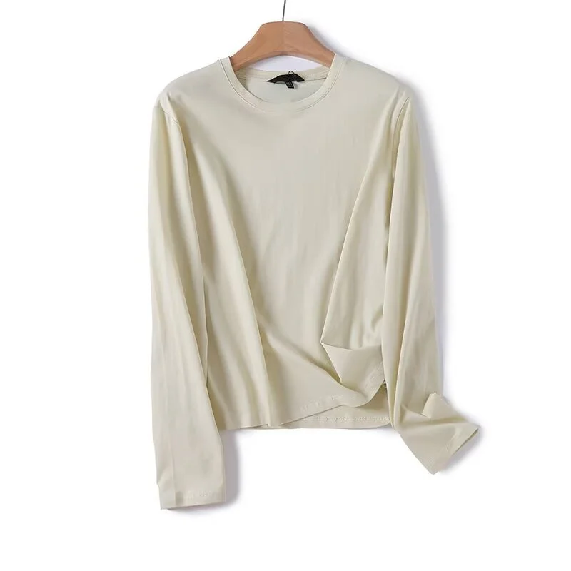 

Maxdutti Japanese Casual Basic T-shirt Women Tops Autumn Cotton Long Sleeve T-shirt Woman Clothes Female Clothing