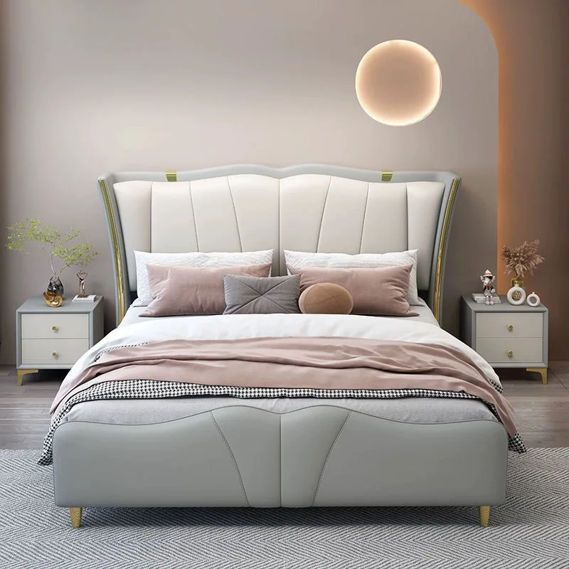 

Modern Bed Can Customize Bedroom Furniture Soft Waterproof Double Wooden Bed for Hotel Furniture