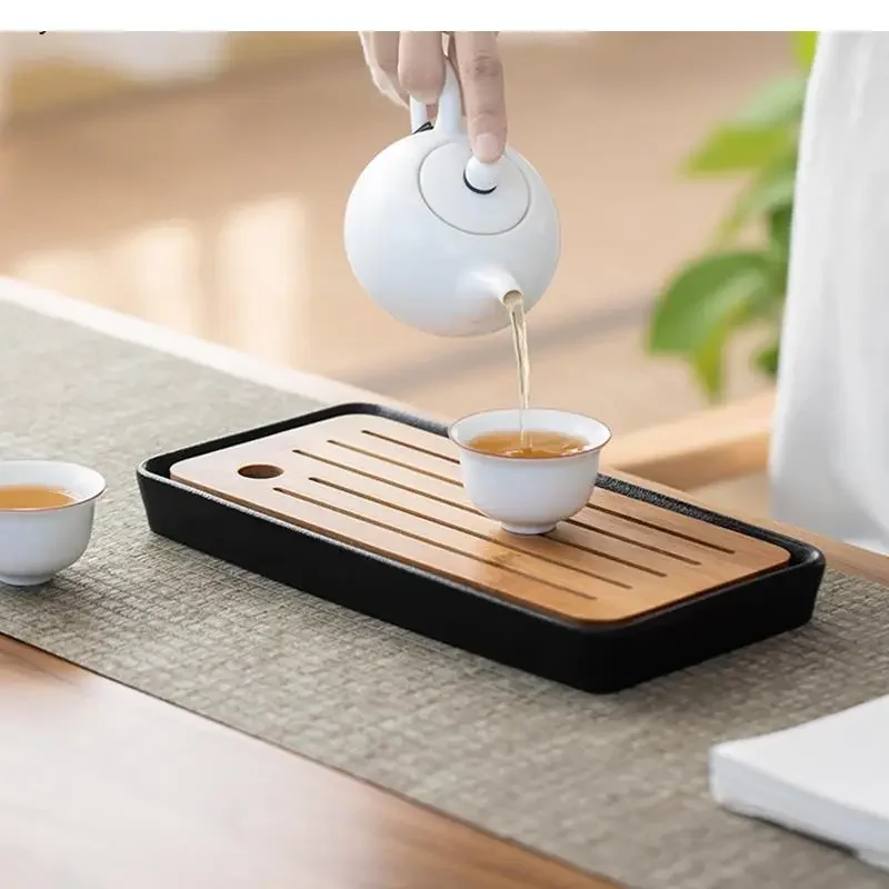 

Ceramic Tea Tray Household Small Tea Table Water Storage Type Dry Brewing Tray Kung Fu Tea Set Tray Coffee Table Drain Tray