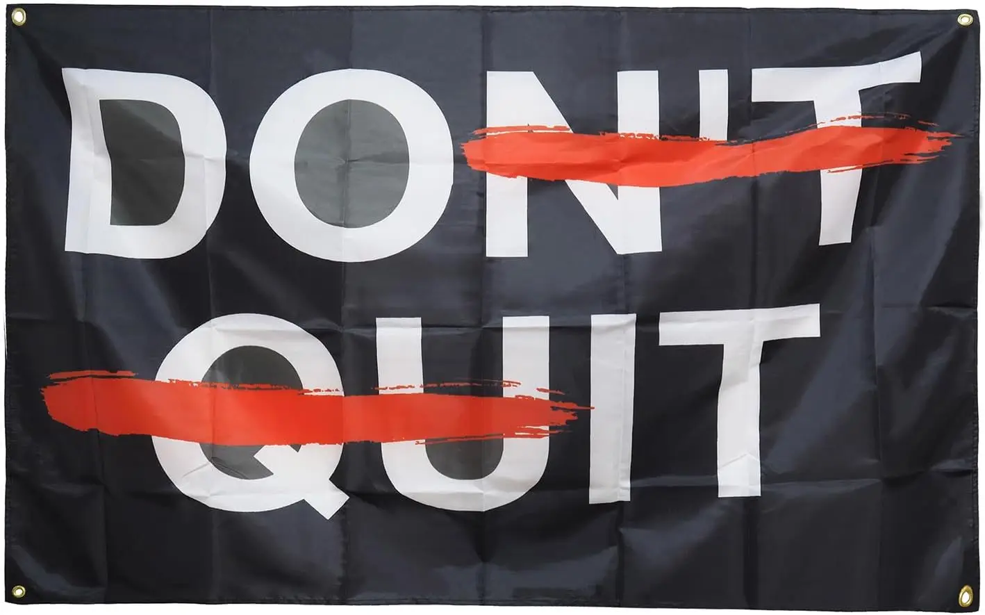 3X5 Feet Don't Quit Flag Black Banner For Home Fraternities Man Cave College Dorm Room Decor With 4 Brass Grommets
