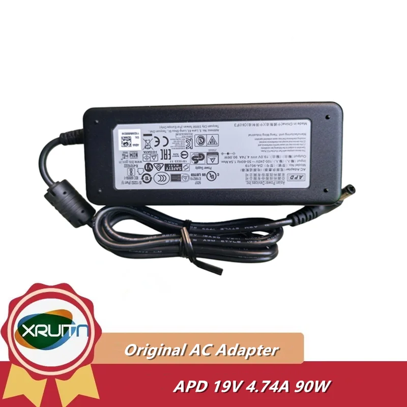 Genuine APD 19V 4.74A 90W AC DC Adapter DA-90J19 For Intel / Acer Monitor Laptop Power Supply 5.5*2.5mm 5.5*1.7mm