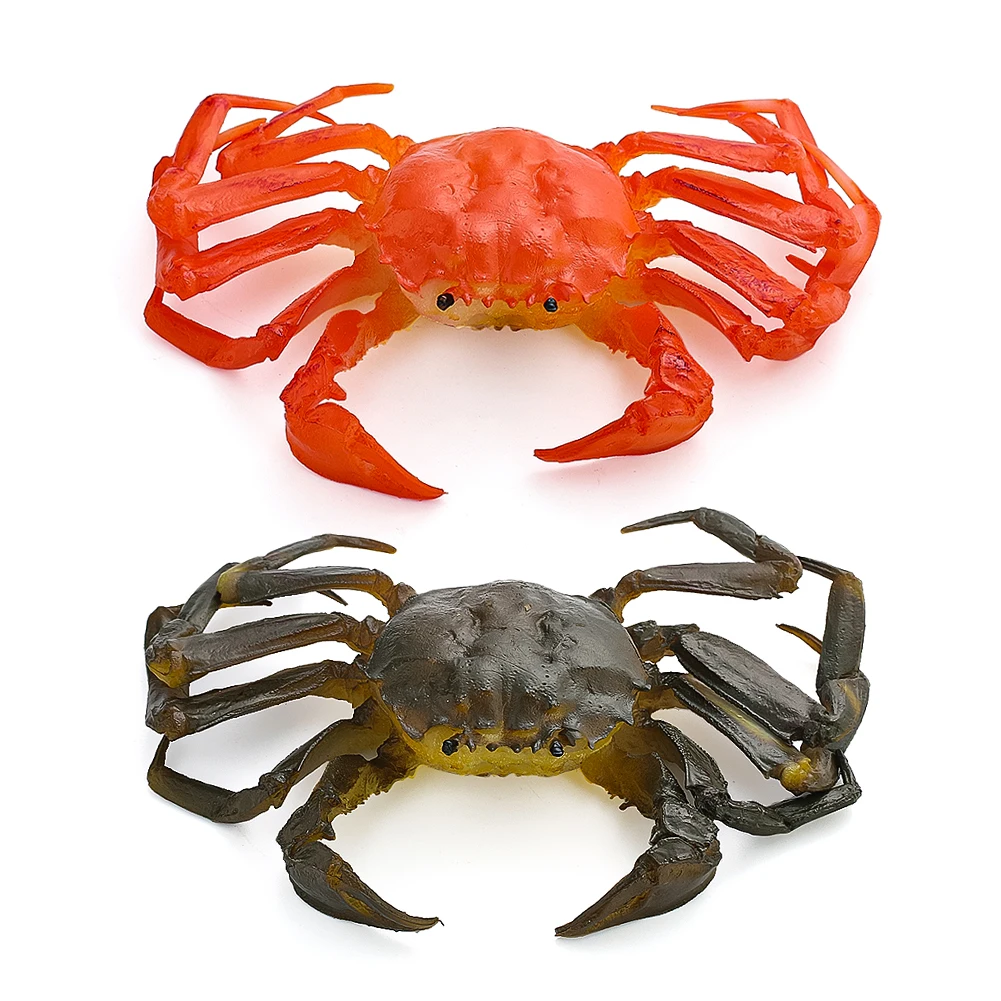 1;1 Emulation Hairy Crabs Seafood PVC Resin Ornament Lifelike Halobios Model Shopwindow Sketch Photo Props Funny Tea Pet Decor