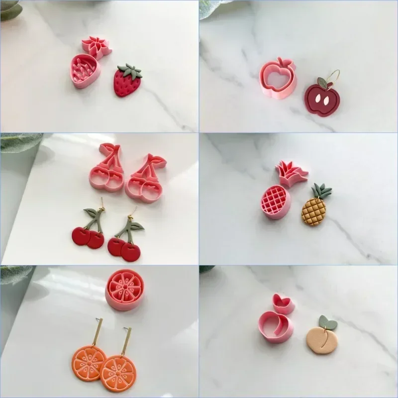 Pendientes de cerámica suave para mujer, aretes con forma de fruta, moldes de arcilla polimérica, herramientas para hacer joyas