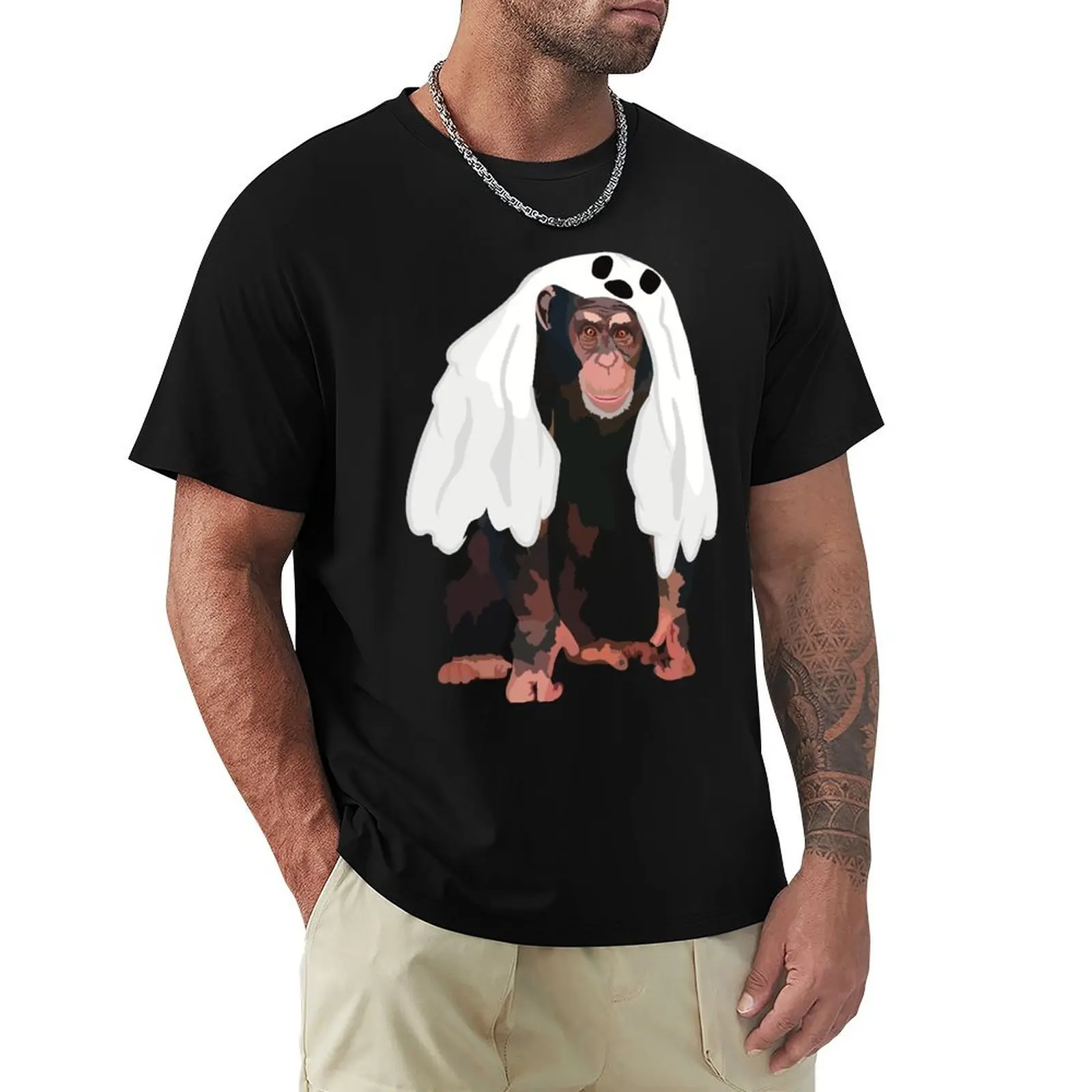 

Halloween Zoo Chimp Ghost T-Shirt man t shirt new edition Funny t-shirts mens graphic t-shirts anime