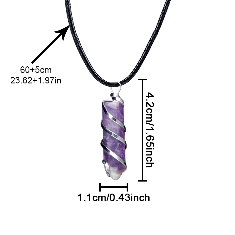 3pcs/set Natural Stone Jewelry Set for Women, Amethyst Spiral Wound Necklace, Retro Fashion Decompression Bracelet, Great Gift